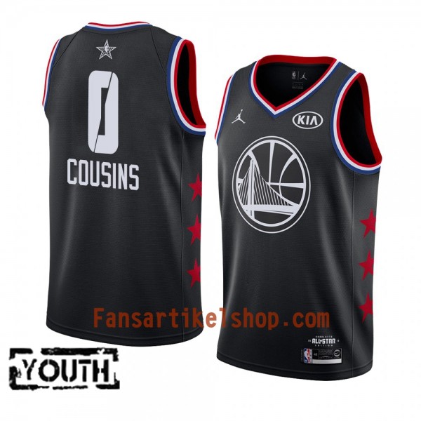 Golden State Warriors Trikot DeMarcus Cousins 0 2019 All-Star Jordan Brand Schwarz Swingman - Kinder